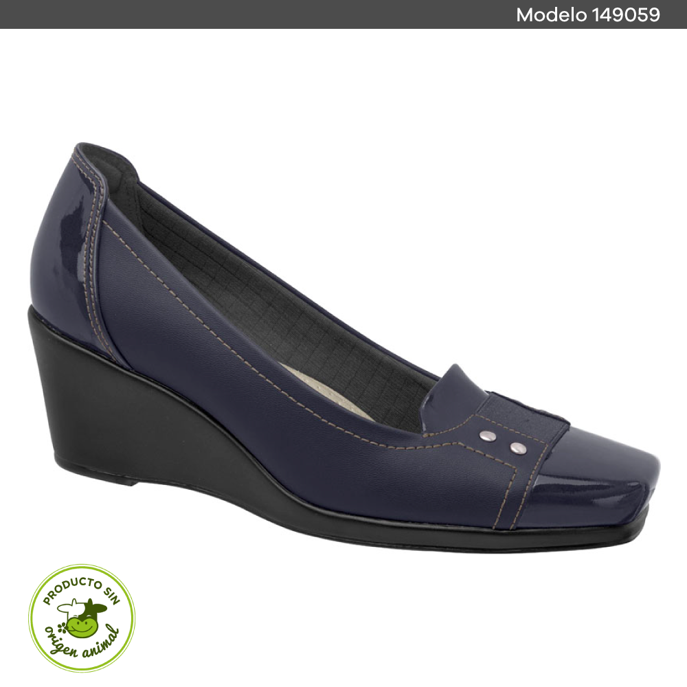 Zapatos cuña azul marino hot sale